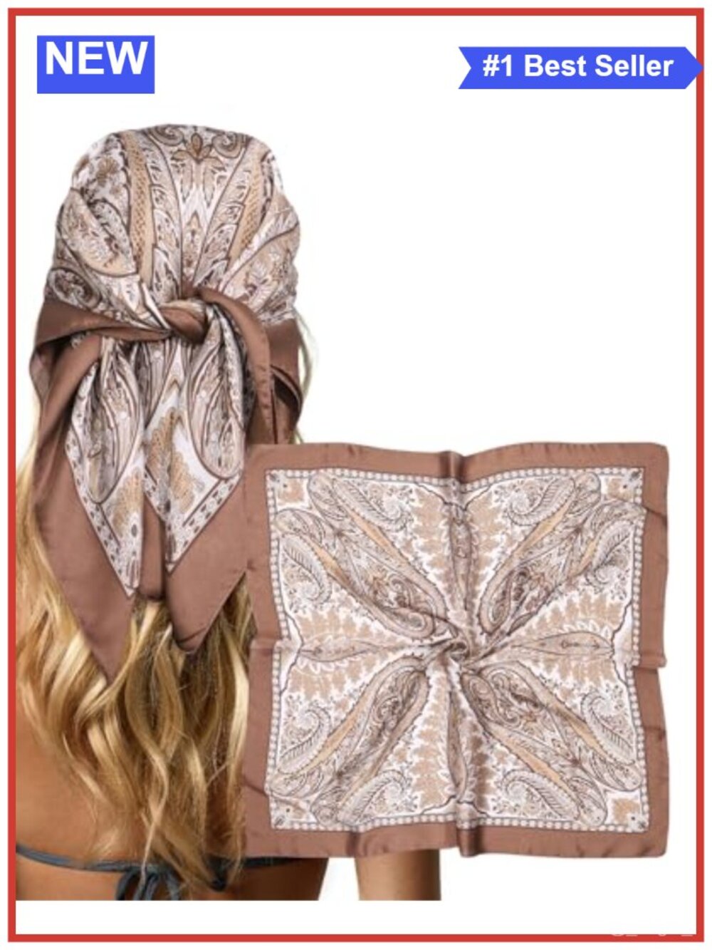 27.5 Inch Silk Head Scarf Satin Bandana Square Wrap Hair Neck